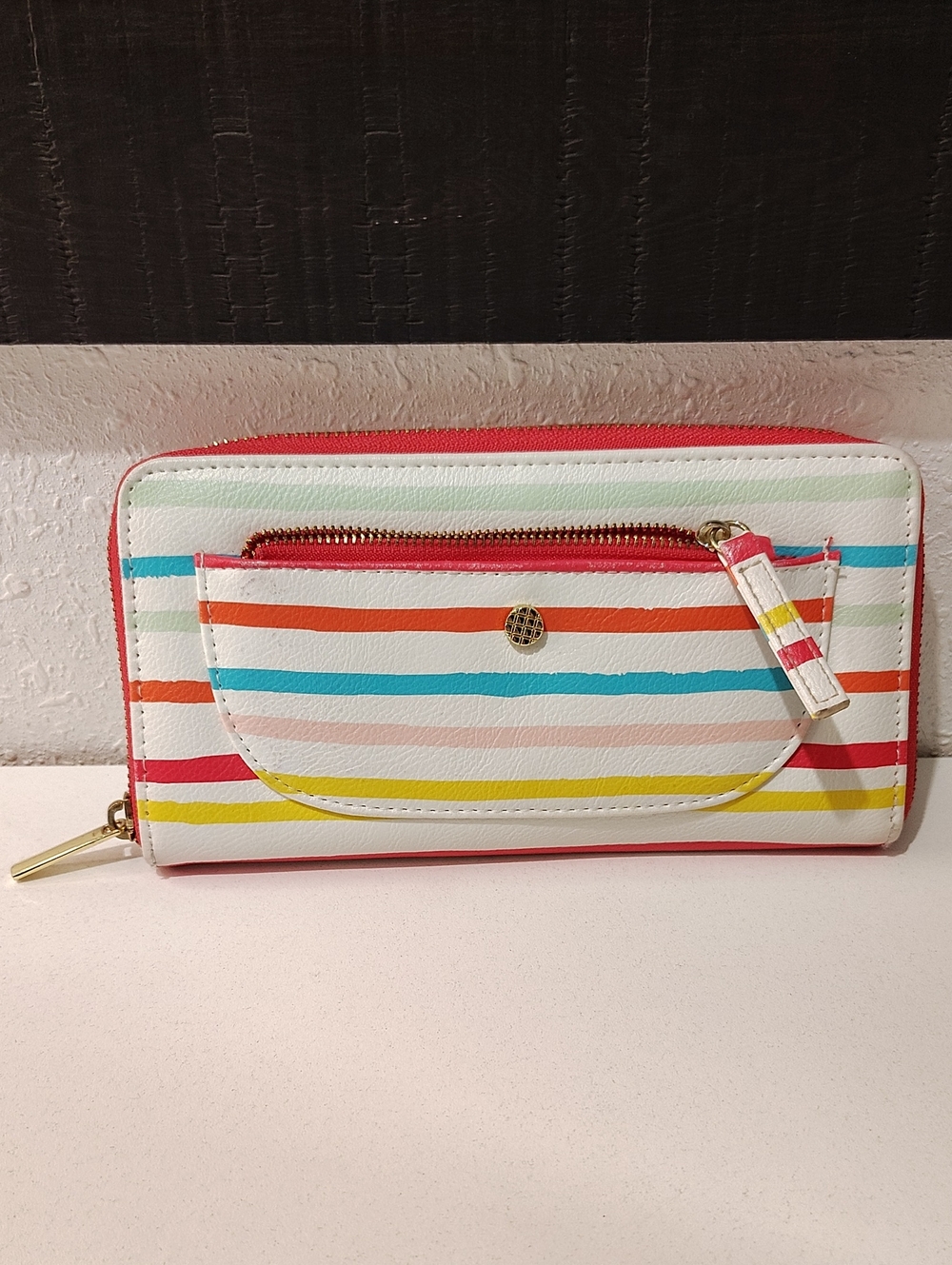2 For $10 Striped Zip-Around Wallet